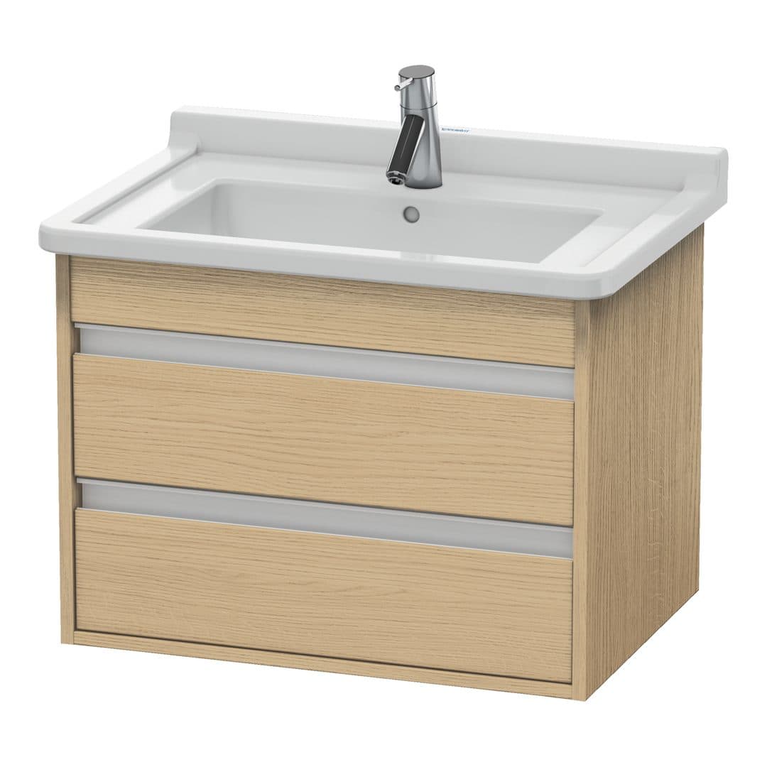 Duravit Ketho – Έπιπλο Νιπτήρα – 650 mm, 2 συρτάρια, νιπτήρας κέντρο, 650 x 455 x 480 mm – Natural oak, Decor (KT664303030)