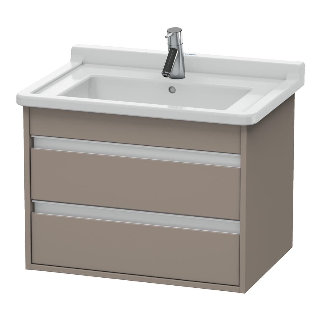 Duravit Ketho – Έπιπλο Νιπτήρα – 650 mm, 2 συρτάρια, νιπτήρας κέντρο, 650 x 455 x 480 mm – Basalte Matt, Decor (KT664304343)