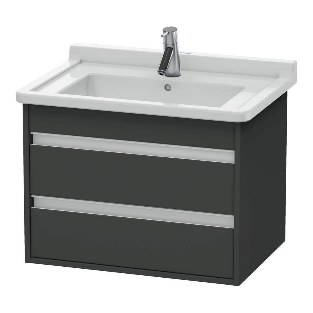 Duravit Ketho – Έπιπλο Νιπτήρα – 650 mm, 2 συρτάρια, νιπτήρας κέντρο, 650 x 455 x 480 mm – Graphite Matt, Decor (KT664304949)