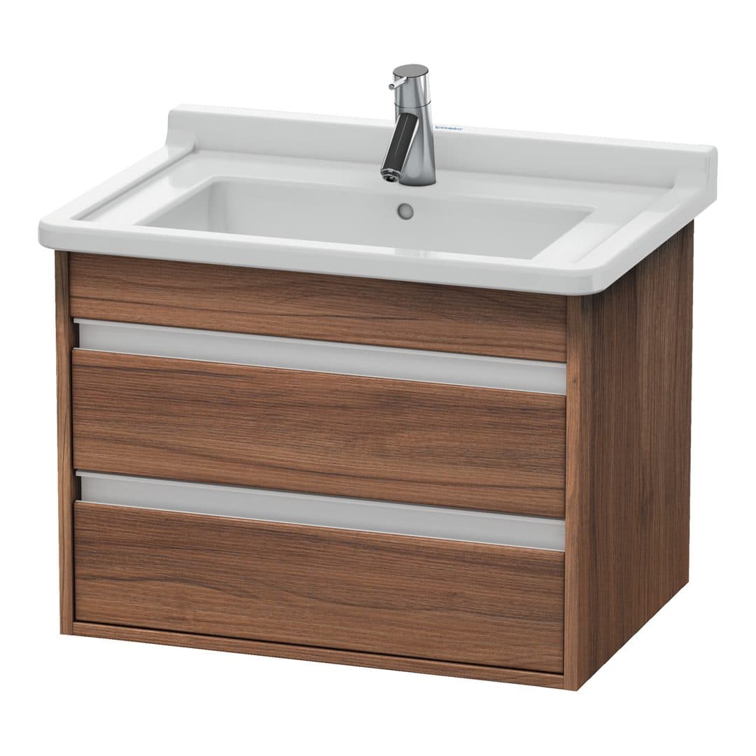 Duravit Ketho – Έπιπλο Νιπτήρα – 650 mm, 2 συρτάρια, νιπτήρας κέντρο, 650 x 455 x 480 mm – Walnut Matt, Decor (KT664307979)