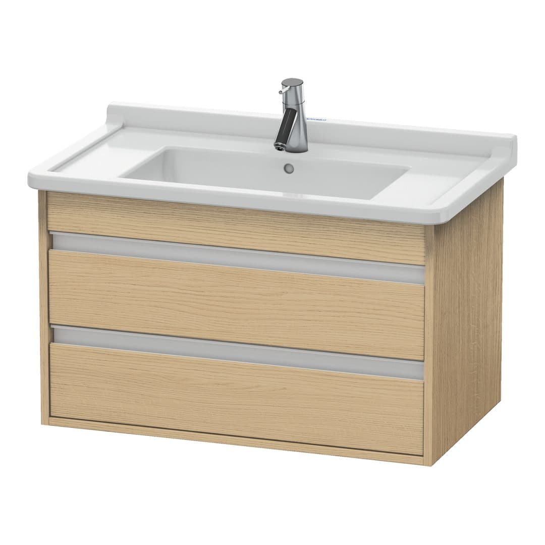 Duravit Ketho – Έπιπλο Νιπτήρα – 800 mm, 2 συρτάρια, νιπτήρας κέντρο, 800 x 455 x 480 mm, μοντέλο KT6644 – Natural oak, Decor (KT664403030)