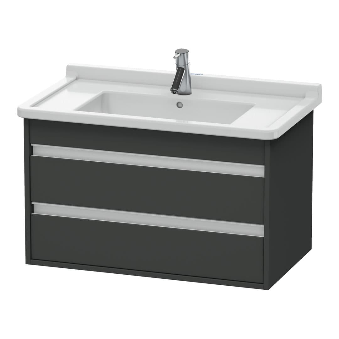 Duravit Ketho – Έπιπλο Νιπτήρα – 800 mm, 2 συρτάρια, νιπτήρας κέντρο, 800 x 455 x 480 mm, μοντέλο KT6644 – Graphite Matt, Decor (KT664404949)