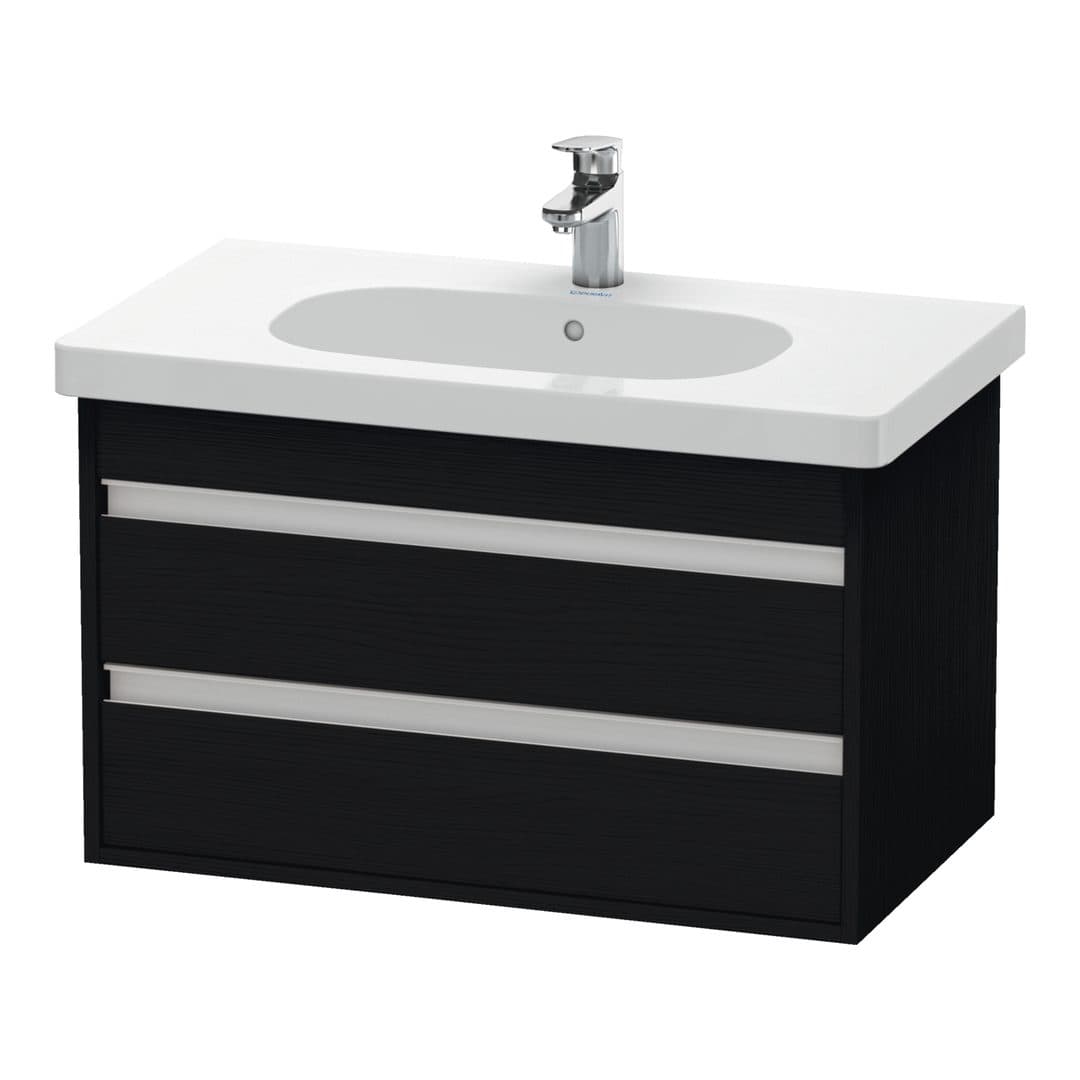 Duravit Ketho – Έπιπλο Νιπτήρα – 800 mm, 2 συρτάρια, νιπτήρας κέντρο, 800 x 455 x 480 mm, μοντέλο KT6647 – Black oak Matt, Decor (KT664701616)