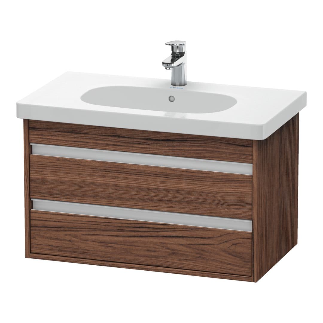Duravit Ketho – Έπιπλο Νιπτήρα – 800 mm, 2 συρτάρια, νιπτήρας κέντρο, 800 x 455 x 480 mm, μοντέλο KT6647 – Walnut dark Matt, Decor (KT664702121)