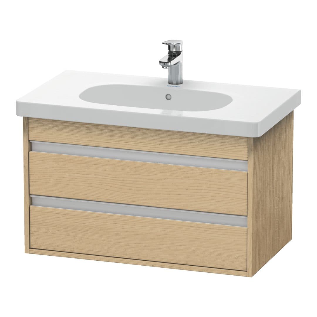 Duravit Ketho – Έπιπλο Νιπτήρα – 800 mm, 2 συρτάρια, νιπτήρας κέντρο, 800 x 455 x 480 mm, μοντέλο KT6647 – Natural oak, Decor (KT664703030)