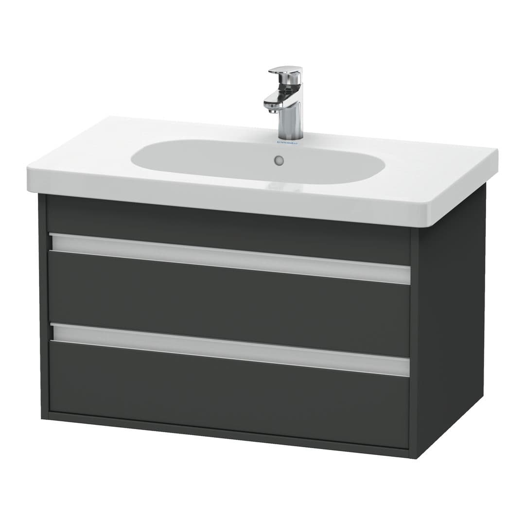 Duravit Ketho – Έπιπλο Νιπτήρα – 800 mm, 2 συρτάρια, νιπτήρας κέντρο, 800 x 455 x 480 mm, μοντέλο KT6647 – Graphite Matt, Decor (KT664704949)