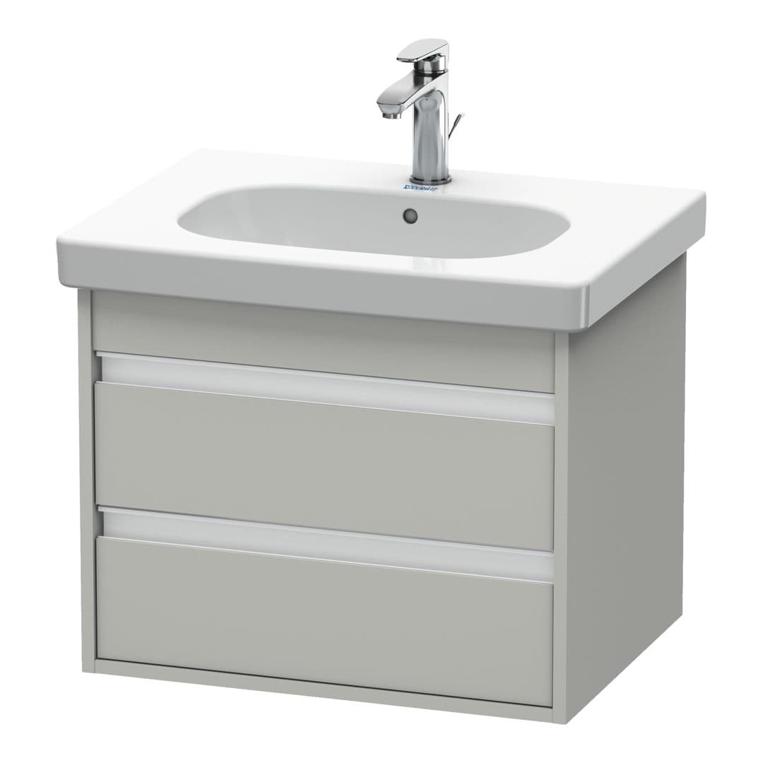 Duravit Ketho – Έπιπλο Νιπτήρα – 600 mm, 2 συρτάρια, νιπτήρας κέντρο, 600 x 455 x 480 mm – Concrete grey Matt, Decor (KT665000707)