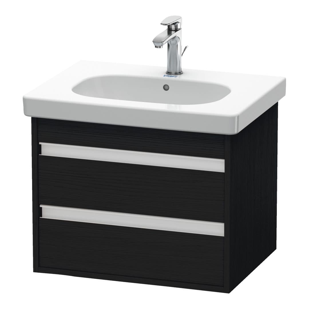 Duravit Ketho – Έπιπλο Νιπτήρα – 600 mm, 2 συρτάρια, νιπτήρας κέντρο, 600 x 455 x 480 mm – Black oak Matt, Decor (KT665001616)