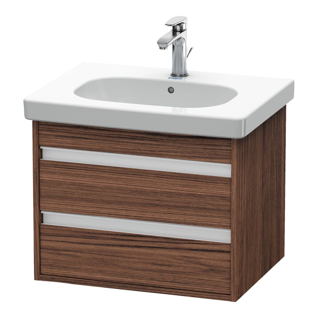 Duravit Ketho – Έπιπλο Νιπτήρα – 600 mm, 2 συρτάρια, νιπτήρας κέντρο, 600 x 455 x 480 mm – Walnut dark Matt, Decor (KT665002121)