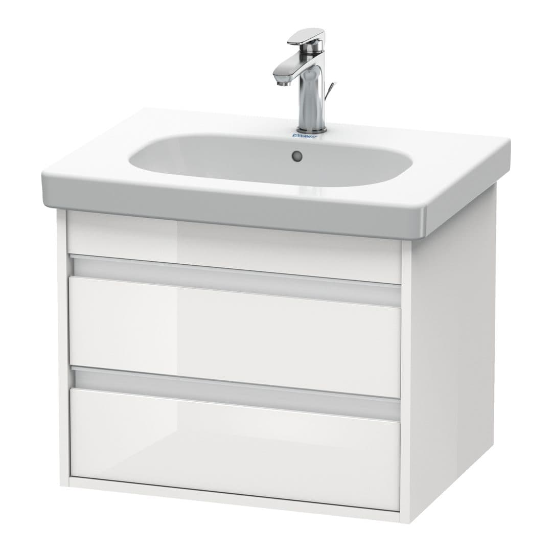 Duravit Ketho – Έπιπλο Νιπτήρα – 600 mm, 2 συρτάρια, νιπτήρας κέντρο, 600 x 455 x 480 mm – White High Gloss, Decor (KT665002222)