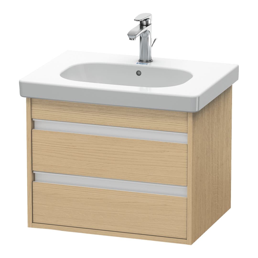 Duravit Ketho – Έπιπλο Νιπτήρα – 600 mm, 2 συρτάρια, νιπτήρας κέντρο, 600 x 455 x 480 mm – Natural oak, Decor (KT665003030)