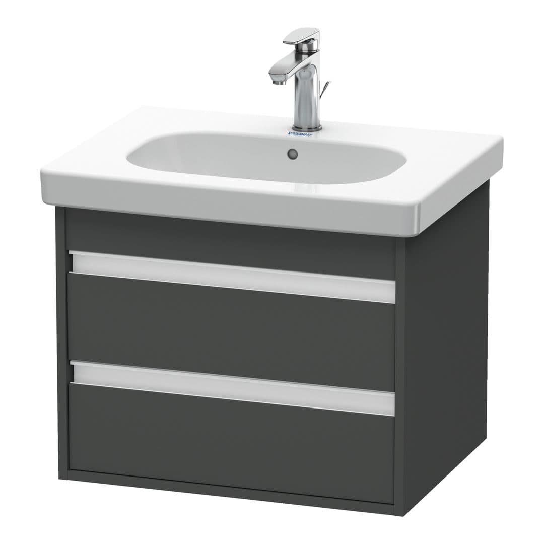 Duravit Ketho – Έπιπλο Νιπτήρα – 600 mm, 2 συρτάρια, νιπτήρας κέντρο, 600 x 455 x 480 mm – Graphite Matt, Decor (KT665004949)