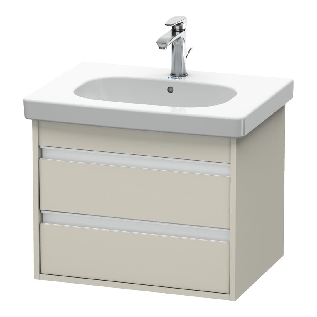 Duravit Ketho – Έπιπλο Νιπτήρα – 600 mm, 2 συρτάρια, νιπτήρας κέντρο, 600 x 455 x 480 mm – Taupe Matt, Decor (KT665009191)