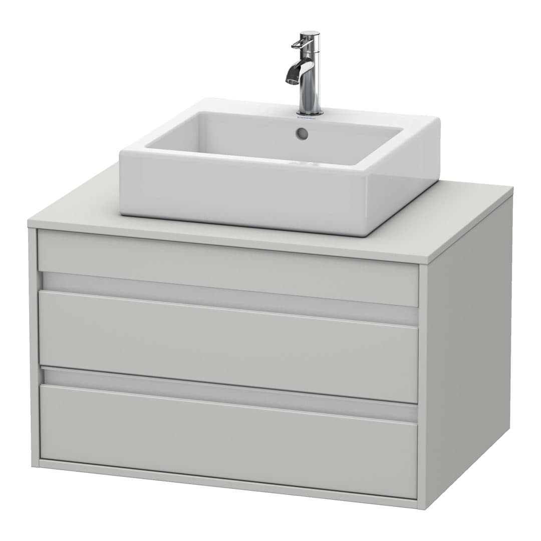 Duravit Ketho – Έπιπλο Νιπτήρα – 800 mm, για κονσόλα, 2 συρτάρια, νιπτήρας κέντρο, μοντέλο KT6654 – Concrete grey Matt, Decor (KT665400707)