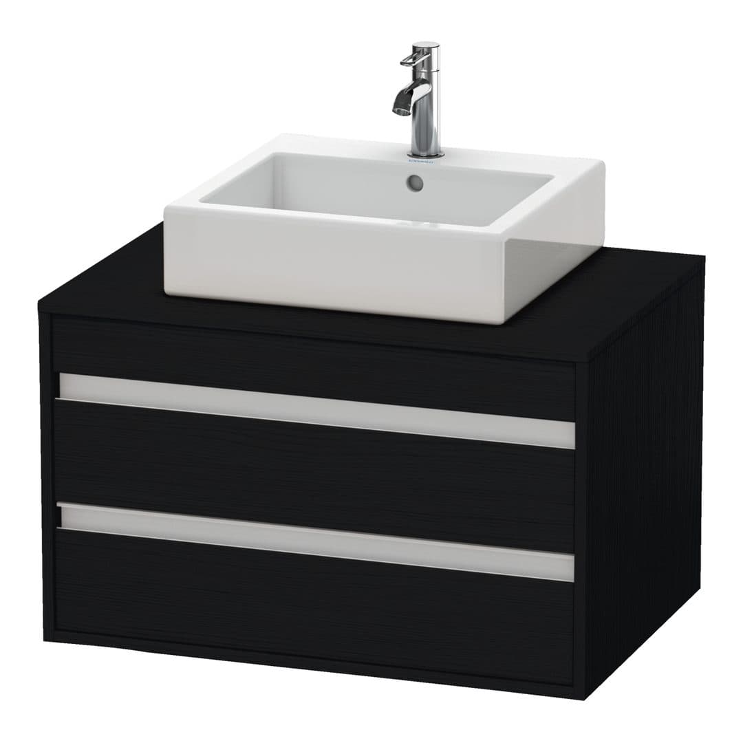 Duravit Ketho – Έπιπλο Νιπτήρα – 800 mm, για κονσόλα, 2 συρτάρια, νιπτήρας κέντρο, μοντέλο KT6654 – Black oak Matt, Decor (KT665401616)