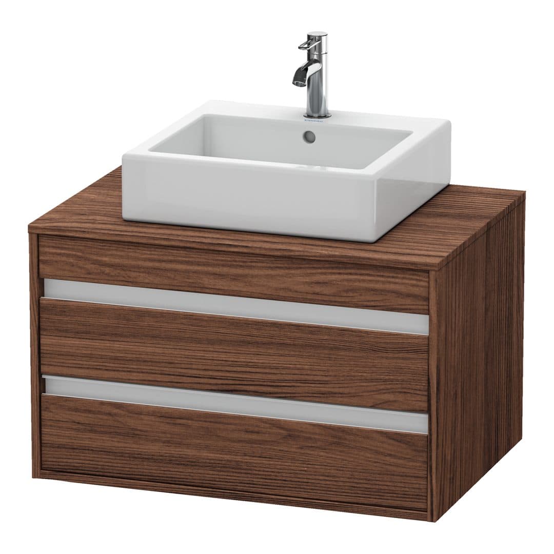 Duravit Ketho – Έπιπλο Νιπτήρα – 800 mm, για κονσόλα, 2 συρτάρια, νιπτήρας κέντρο, μοντέλο KT6654 – Walnut dark Matt, Decor (KT665402121)