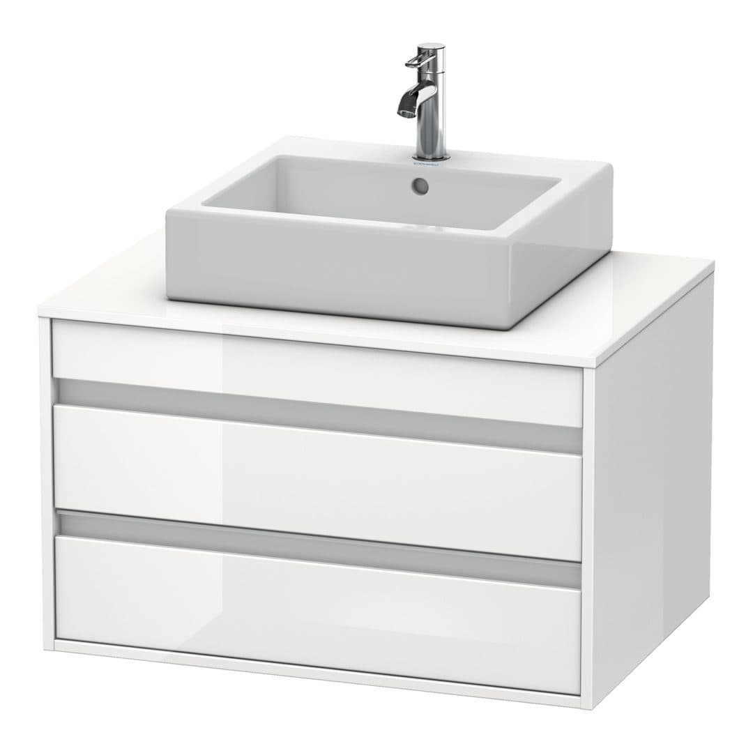 Duravit Ketho – Έπιπλο Νιπτήρα – 800 mm, για κονσόλα, 2 συρτάρια, νιπτήρας κέντρο, μοντέλο KT6654 – White High Gloss, Decor (KT665402222)