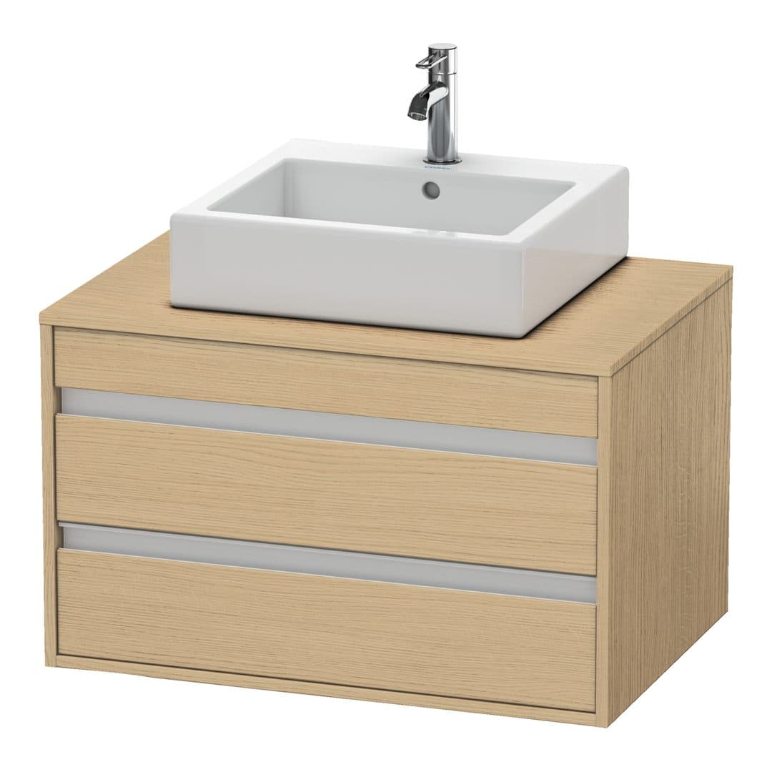 Duravit Ketho – Έπιπλο Νιπτήρα – 800 mm, για κονσόλα, 2 συρτάρια, νιπτήρας κέντρο, μοντέλο KT6654 – Natural oak, Decor (KT665403030)