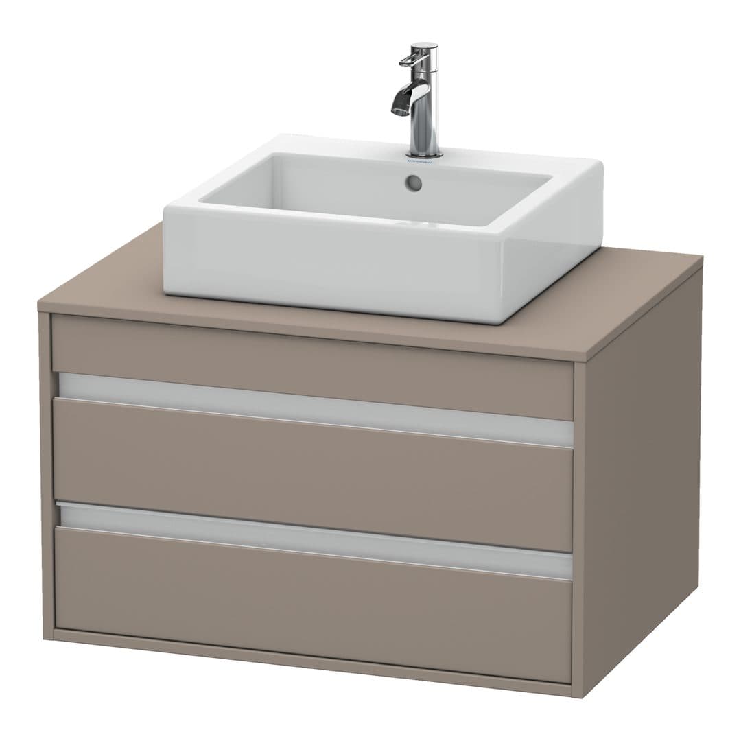 Duravit Ketho – Έπιπλο Νιπτήρα – 800 mm, για κονσόλα, 2 συρτάρια, νιπτήρας κέντρο, μοντέλο KT6654 – Basalte Matt, Decor (KT665404343)