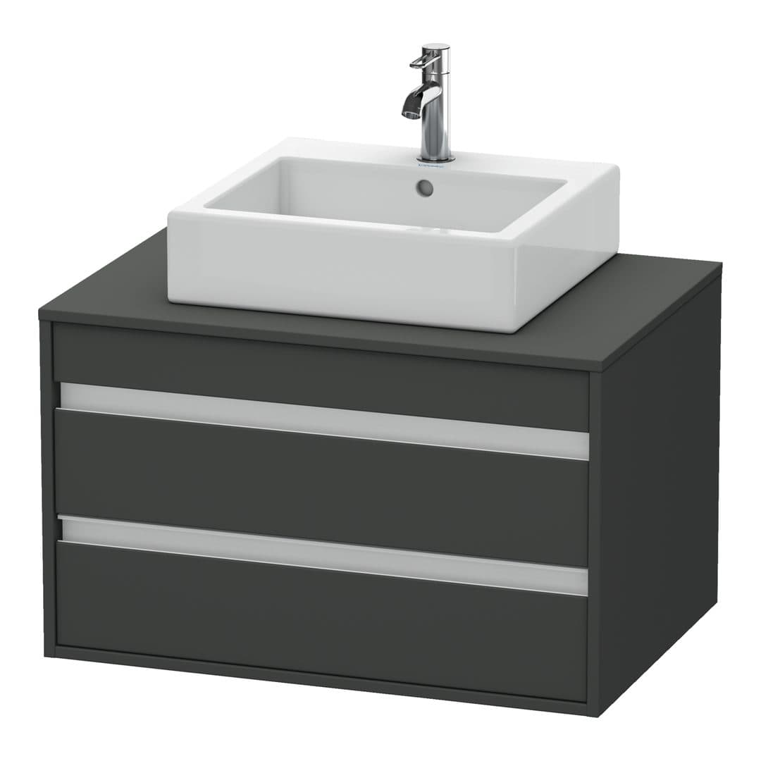 Duravit Ketho – Έπιπλο Νιπτήρα – 800 mm, για κονσόλα, 2 συρτάρια, νιπτήρας κέντρο, μοντέλο KT6654 – Graphite Matt, Decor (KT665404949)
