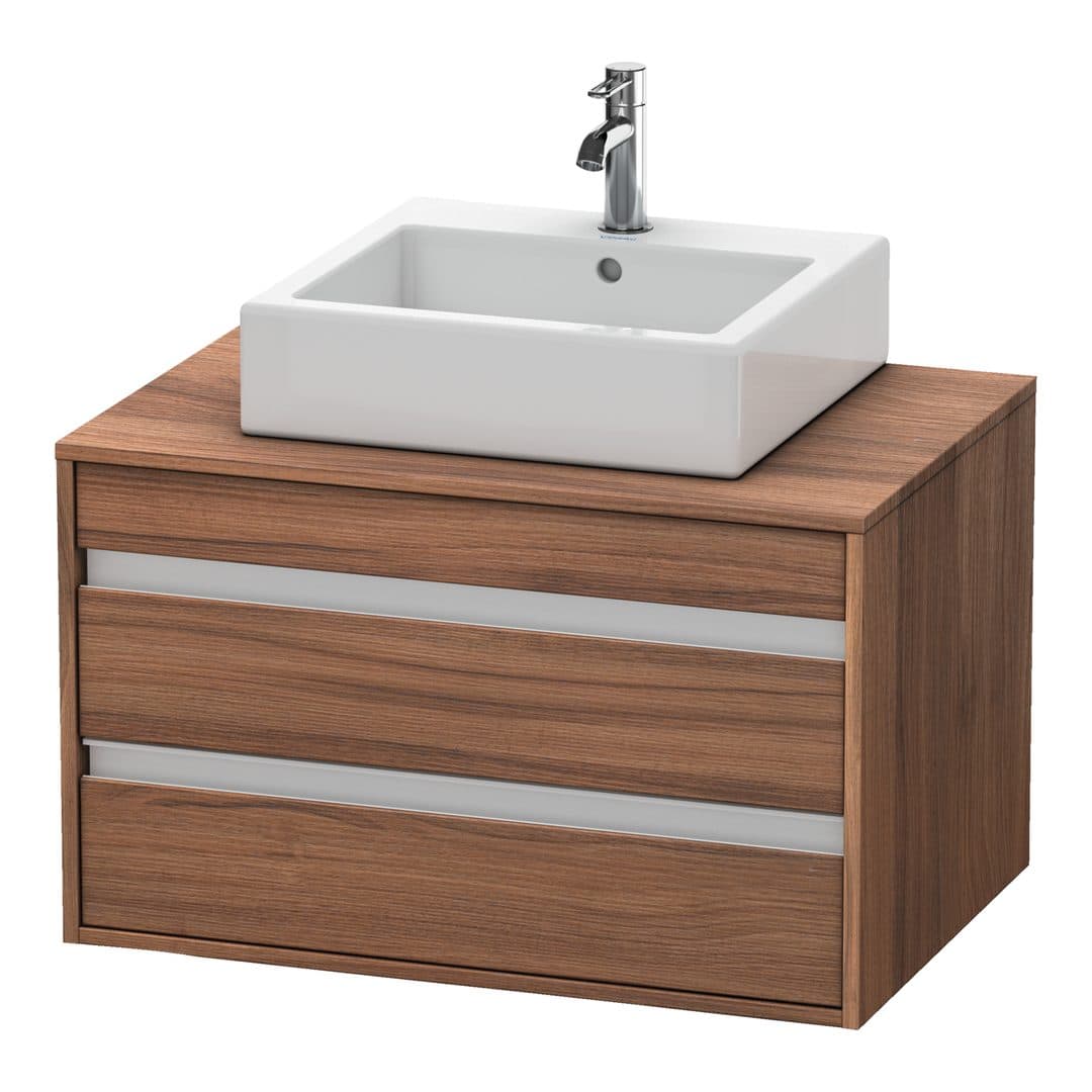 Duravit Ketho – Έπιπλο Νιπτήρα – 800 mm, για κονσόλα, 2 συρτάρια, νιπτήρας κέντρο, μοντέλο KT6654 – Walnut Matt, Decor (KT665407979)