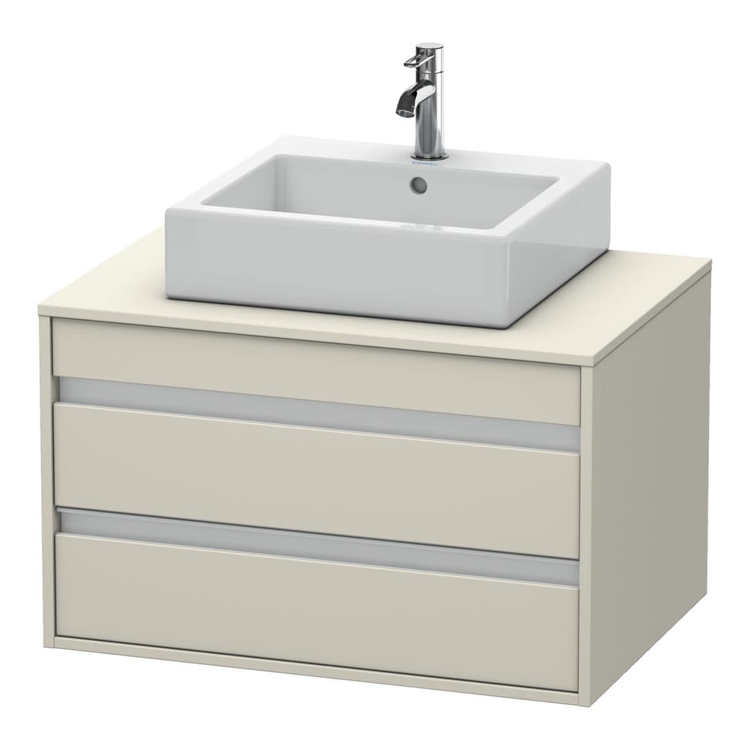 Duravit Ketho – Έπιπλο Νιπτήρα – 800 mm, για κονσόλα, 2 συρτάρια, νιπτήρας κέντρο, μοντέλο KT6654 – Taupe Matt, Decor (KT665409191)