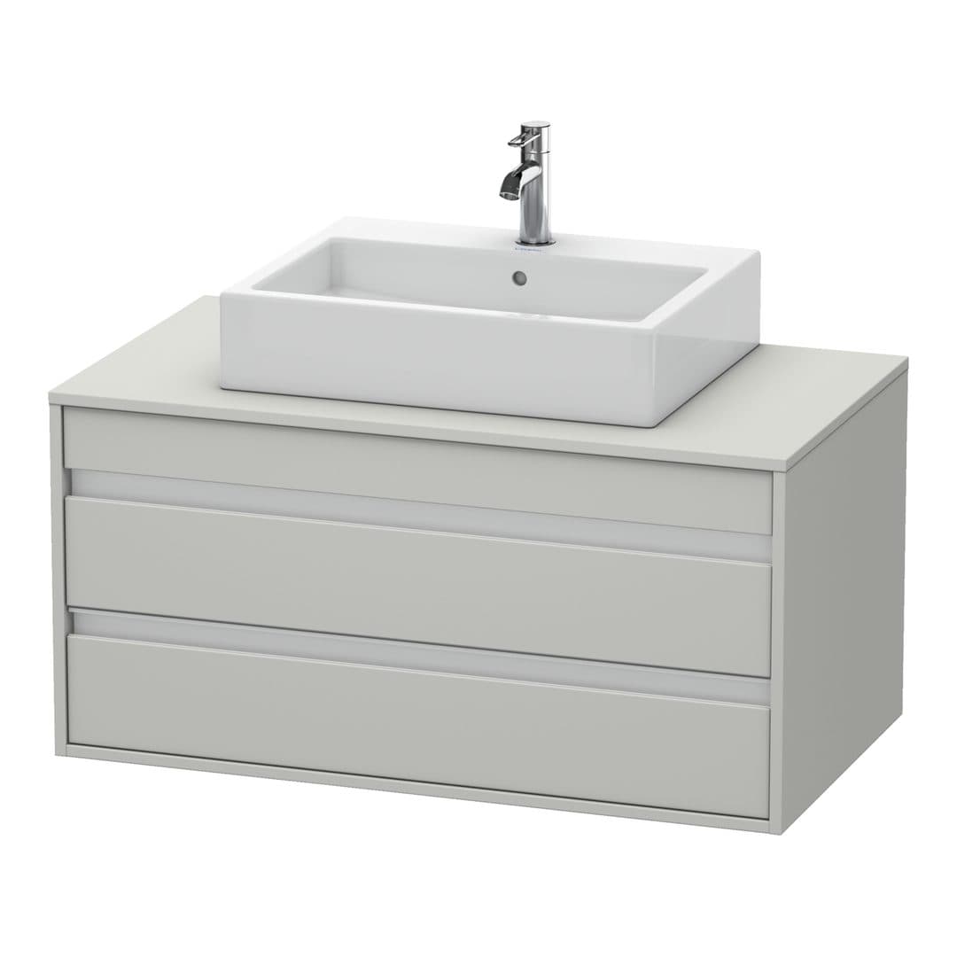 Duravit Ketho – Έπιπλο Νιπτήρα – 1000 mm, για κονσόλα, 2 συρτάρια, νιπτήρας κέντρο, μοντέλο KT6655 – Concrete grey Matt, Decor (KT665500707)