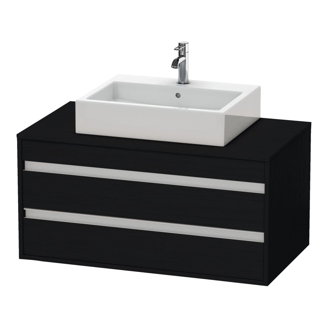 Duravit Ketho – Έπιπλο Νιπτήρα – 1000 mm, για κονσόλα, 2 συρτάρια, νιπτήρας κέντρο, μοντέλο KT6655 – Black oak Matt, Decor (KT665501616)