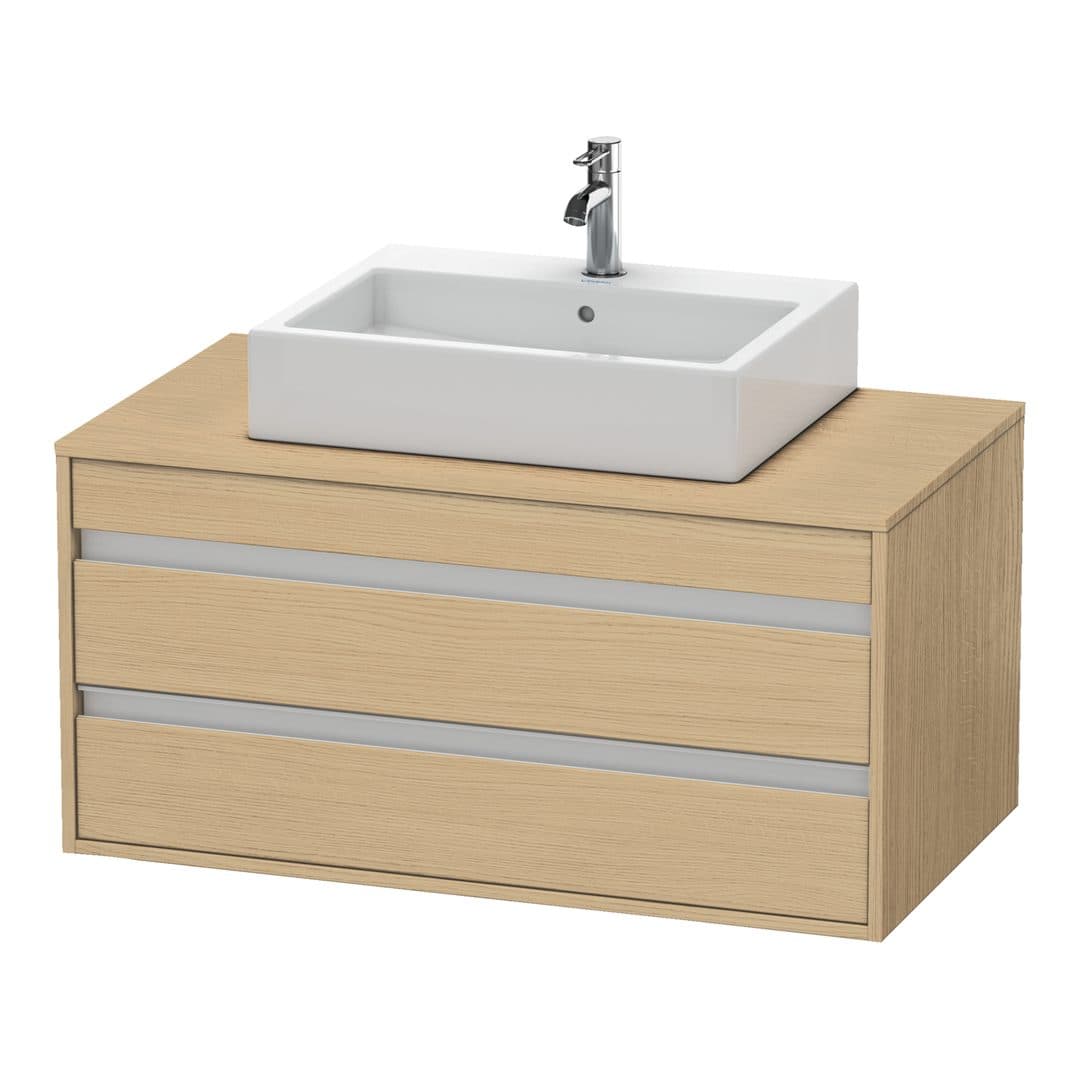 Duravit Ketho – Έπιπλο Νιπτήρα – 1000 mm, για κονσόλα, 2 συρτάρια, νιπτήρας κέντρο, μοντέλο KT6655 – Natural oak, Decor (KT665503030)