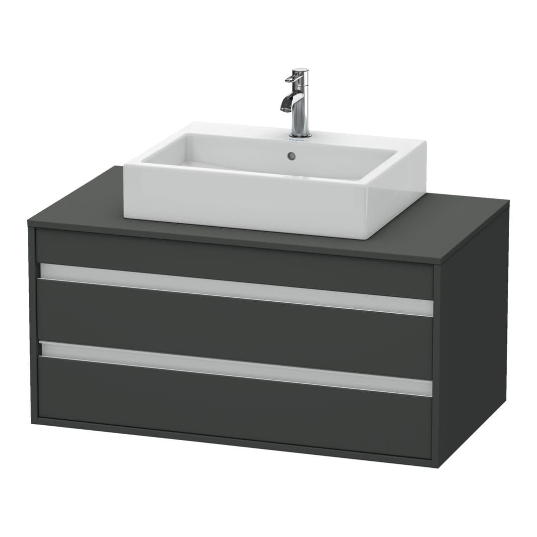 Duravit Ketho – Έπιπλο Νιπτήρα – 1000 mm, για κονσόλα, 2 συρτάρια, νιπτήρας κέντρο, μοντέλο KT6655 – Graphite Matt, Decor (KT665504949)
