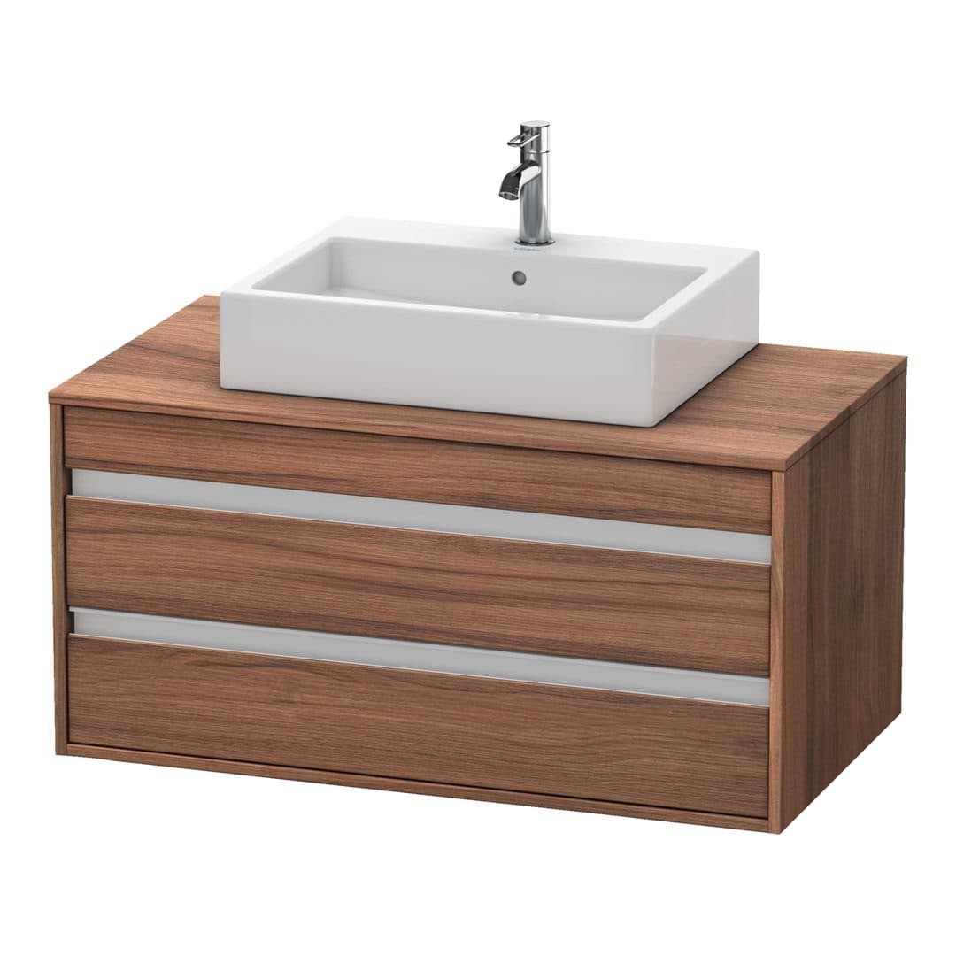 Duravit Ketho – Έπιπλο Νιπτήρα – 1000 mm, για κονσόλα, 2 συρτάρια, νιπτήρας κέντρο, μοντέλο KT6655 – Walnut Matt, Decor (KT665507979)