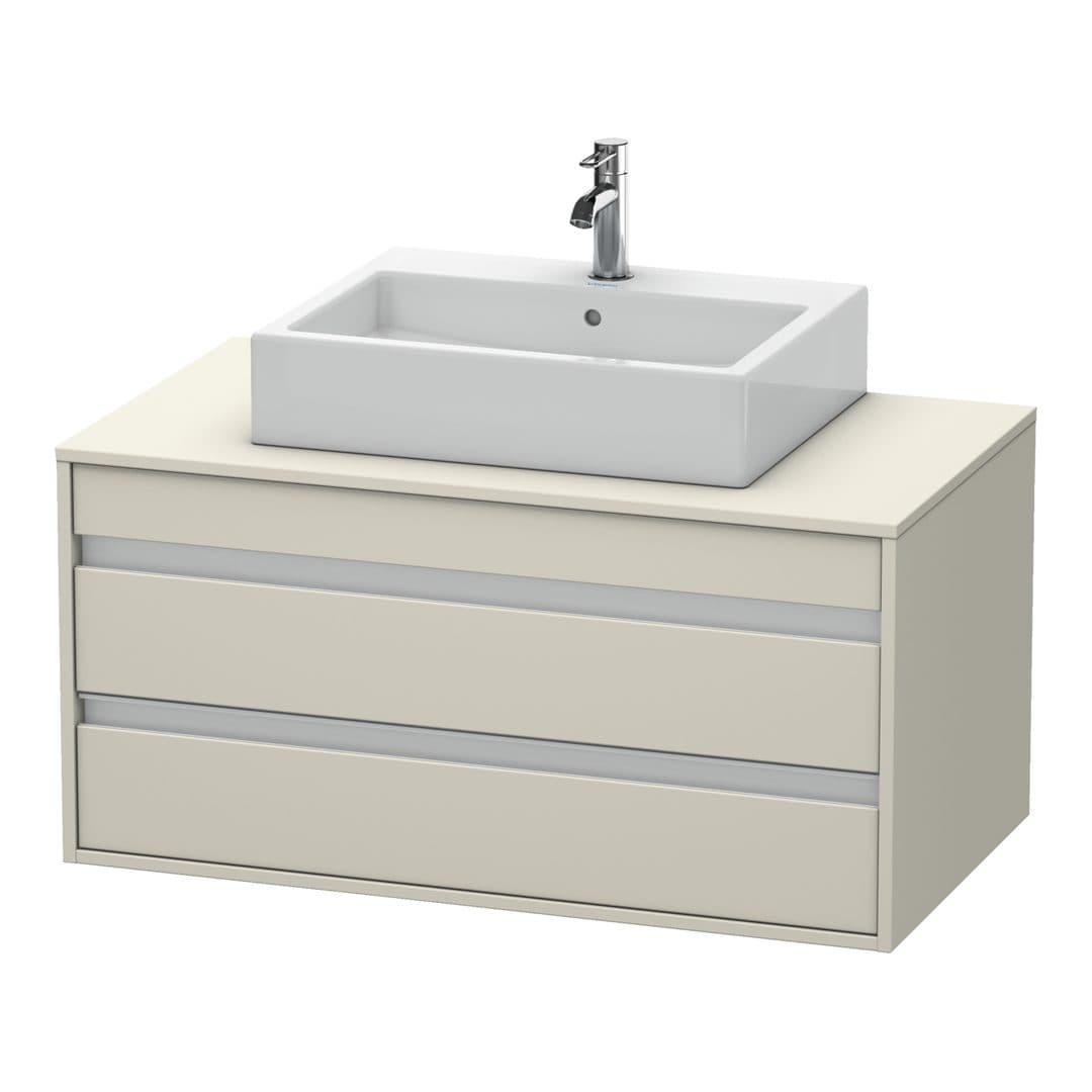 Duravit Ketho – Έπιπλο Νιπτήρα – 1000 mm, για κονσόλα, 2 συρτάρια, νιπτήρας κέντρο, μοντέλο KT6655 – Taupe Matt, Decor (KT665509191)