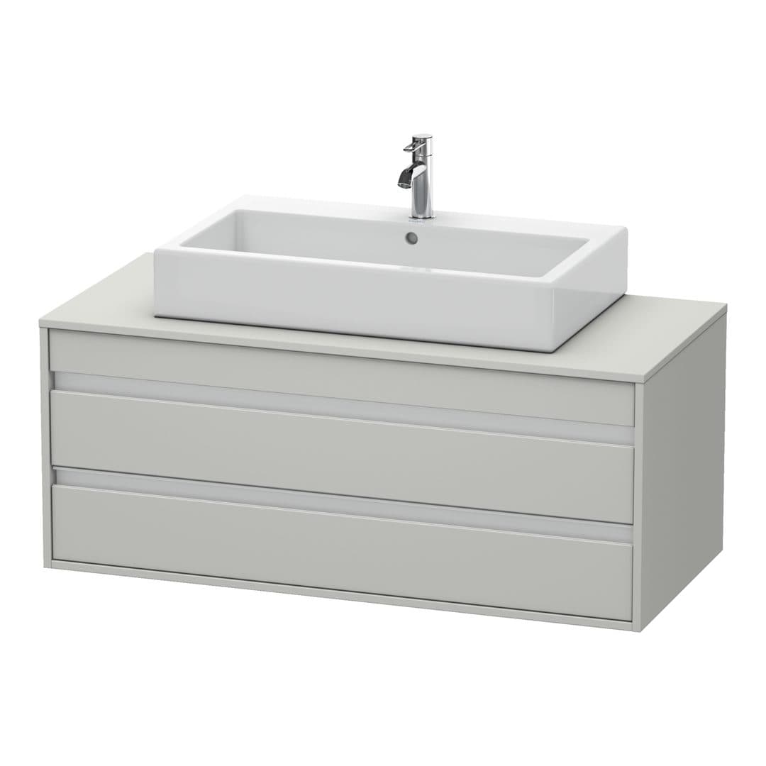 Duravit Ketho – Έπιπλο Νιπτήρα – 1200 mm, για κονσόλα, 2 συρτάρια, νιπτήρας κέντρο, μοντέλο KT6656 – Concrete grey Matt, Decor (KT665600707)