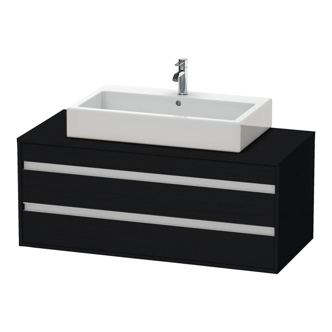 Duravit Ketho – Έπιπλο Νιπτήρα – 1200 mm, για κονσόλα, 2 συρτάρια, νιπτήρας κέντρο, μοντέλο KT6656 – Black oak Matt, Decor (KT665601616)