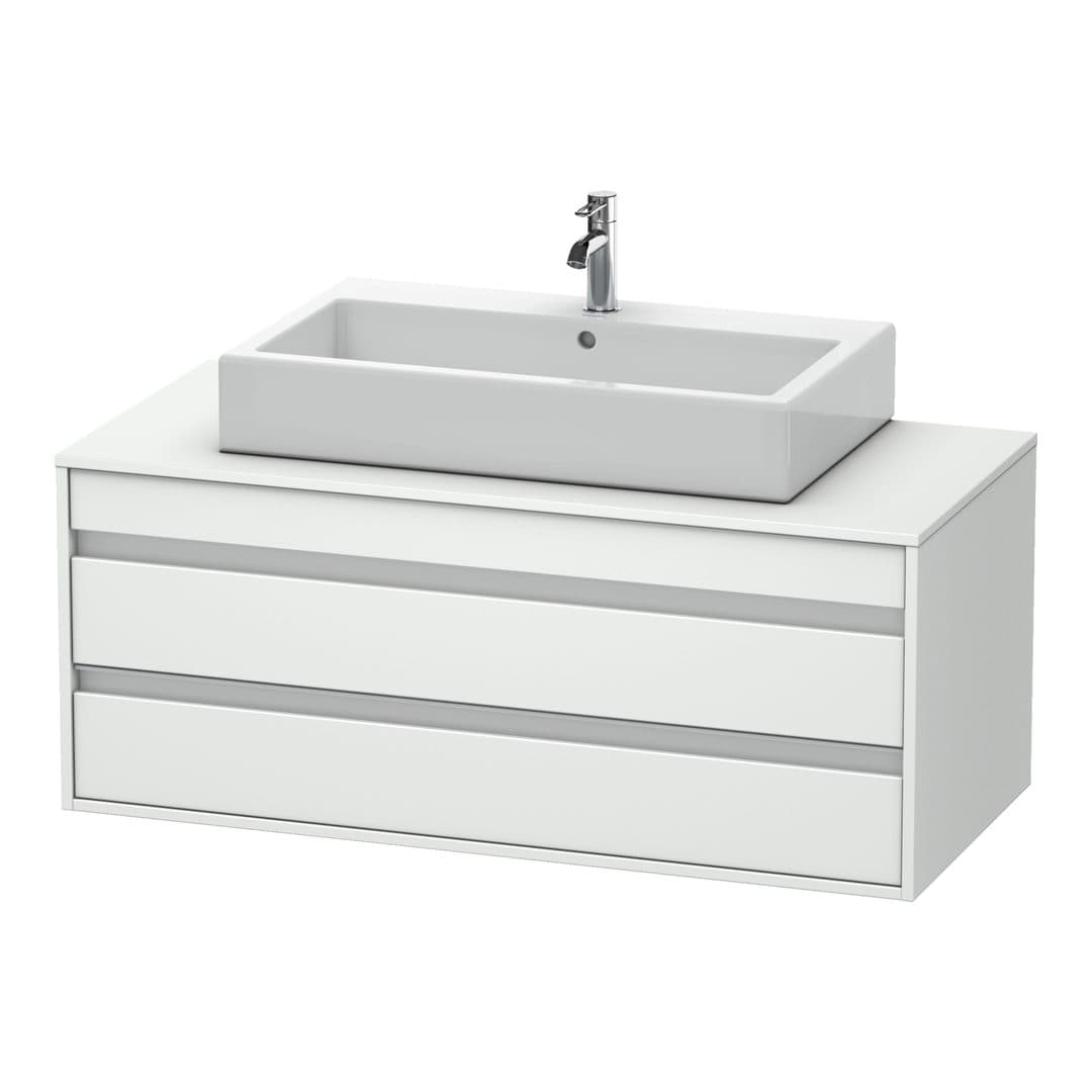 Duravit Ketho – Έπιπλο Νιπτήρα – 1200 mm, για κονσόλα, 2 συρτάρια, νιπτήρας κέντρο, μοντέλο KT6656 – White Matt, Decor (KT665601818)