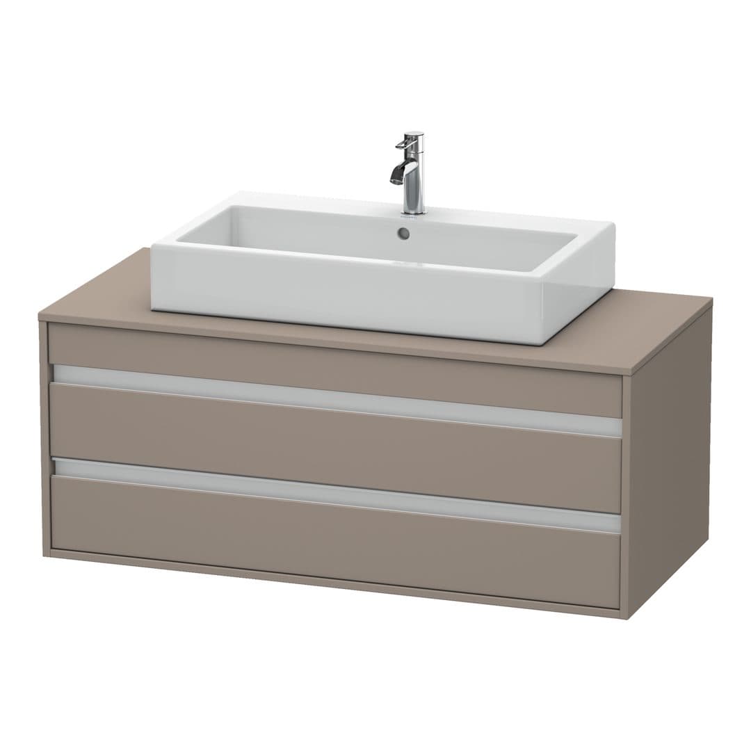 Duravit Ketho – Έπιπλο Νιπτήρα – 1200 mm, για κονσόλα, 2 συρτάρια, νιπτήρας κέντρο, μοντέλο KT6656 – Basalte Matt, Decor (KT665604343)