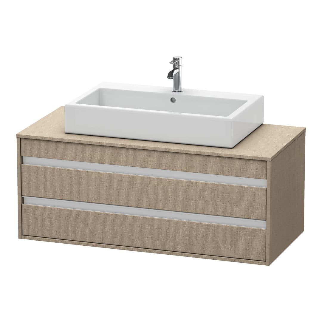 Duravit Ketho – Έπιπλο Νιπτήρα – 1200 mm, για κονσόλα, 2 συρτάρια, νιπτήρας κέντρο, μοντέλο KT6656 – Linen Matt, Decor (KT665607575)