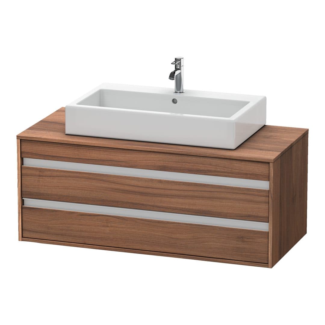 Duravit Ketho – Έπιπλο Νιπτήρα – 1200 mm, για κονσόλα, 2 συρτάρια, νιπτήρας κέντρο, μοντέλο KT6656 – Walnut Matt, Decor (KT665607979)