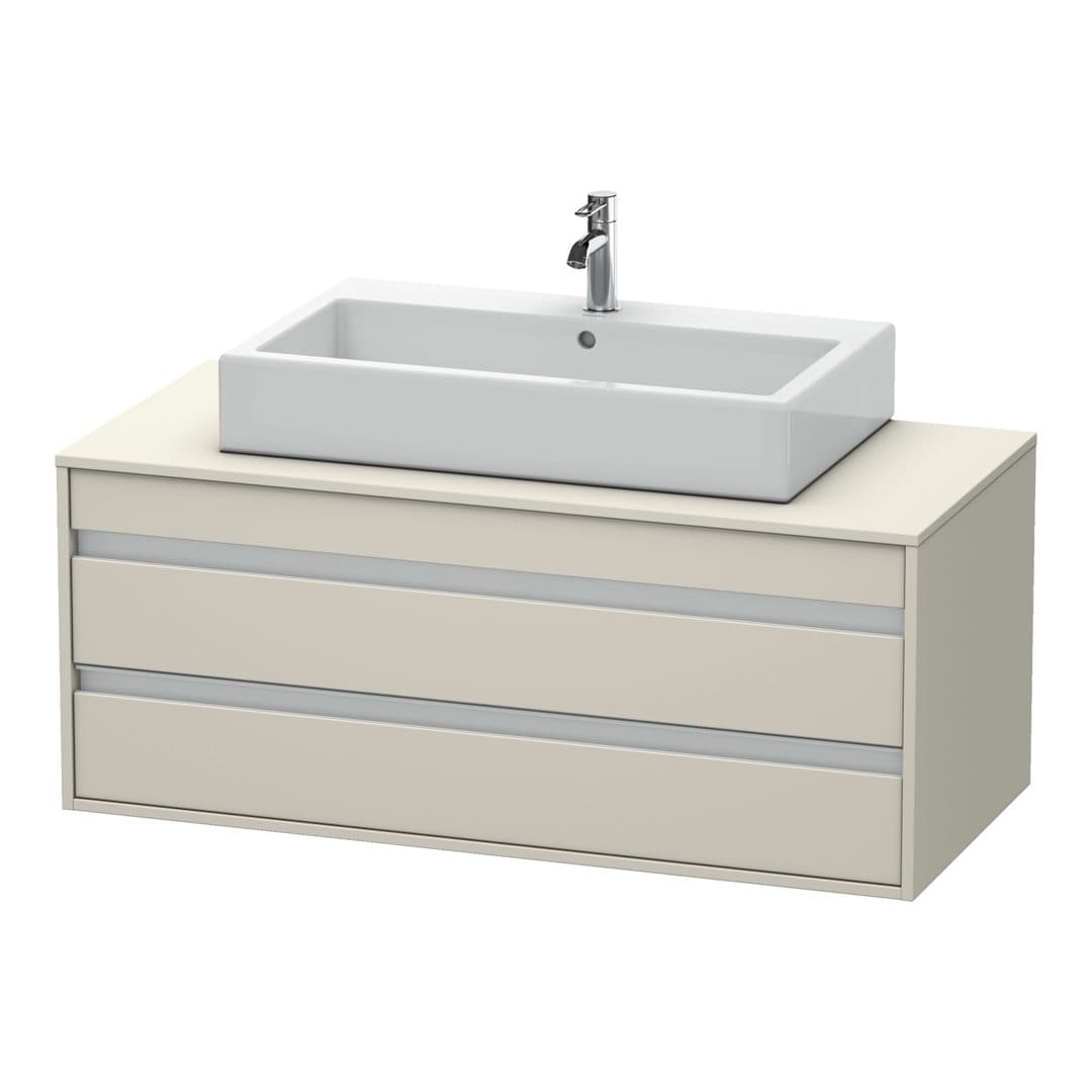 Duravit Ketho – Έπιπλο Νιπτήρα – 1200 mm, για κονσόλα, 2 συρτάρια, νιπτήρας κέντρο, μοντέλο KT6656 – Taupe Matt, Decor (KT665609191)