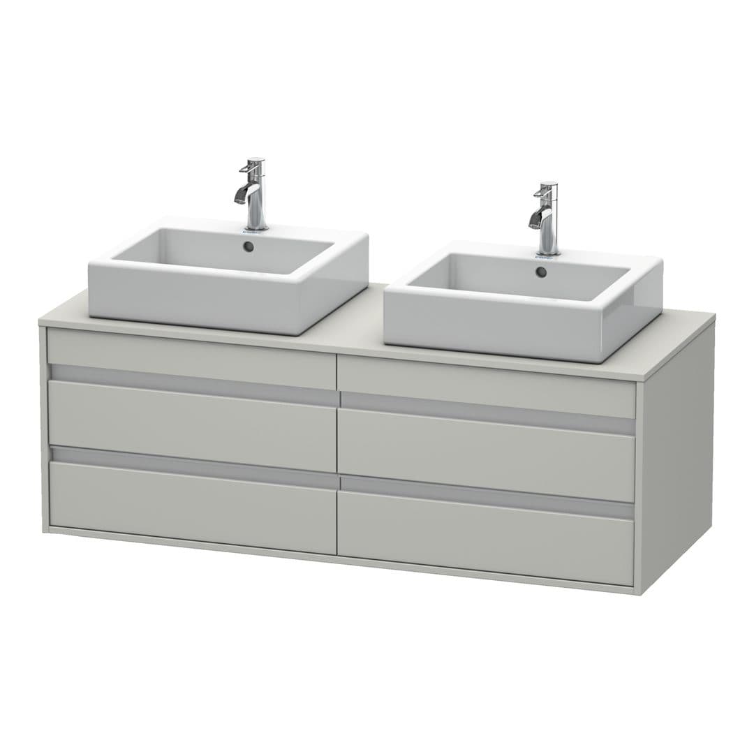 Duravit Ketho – Έπιπλο Νιπτήρα – 1400 mm, για κονσόλα, 4 συρτάρια, μοντέλο KT6657 – Concrete grey Matt, Decor (KT6657B0707)
