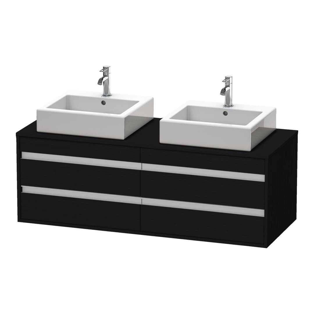 Duravit Ketho – Έπιπλο Νιπτήρα – 1400 mm, για κονσόλα, 4 συρτάρια, μοντέλο KT6657 – Black oak Matt, Decor (KT6657B1616)