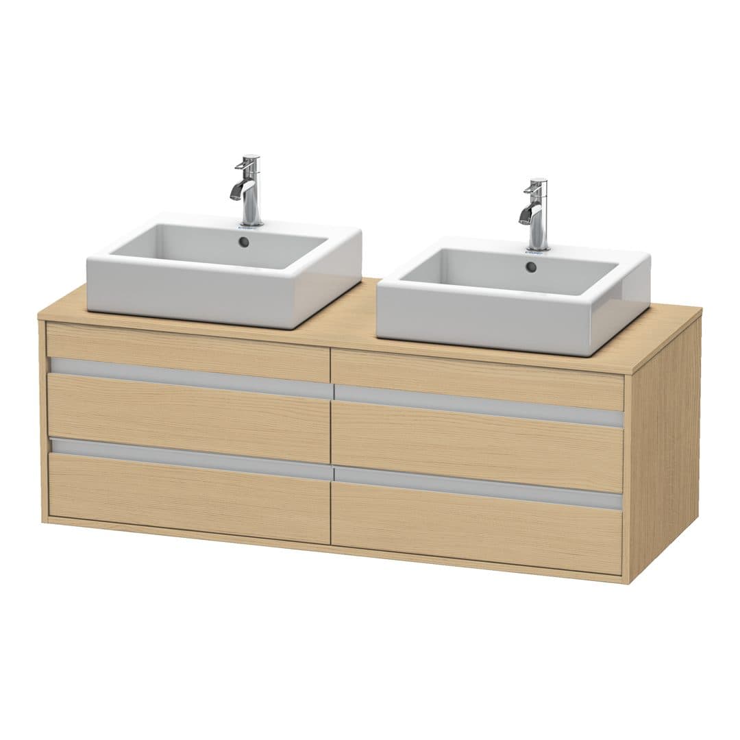 Duravit Ketho – Έπιπλο Νιπτήρα – 1400 mm, για κονσόλα, 4 συρτάρια, μοντέλο KT6657 – Natural oak, Decor (KT6657B3030)