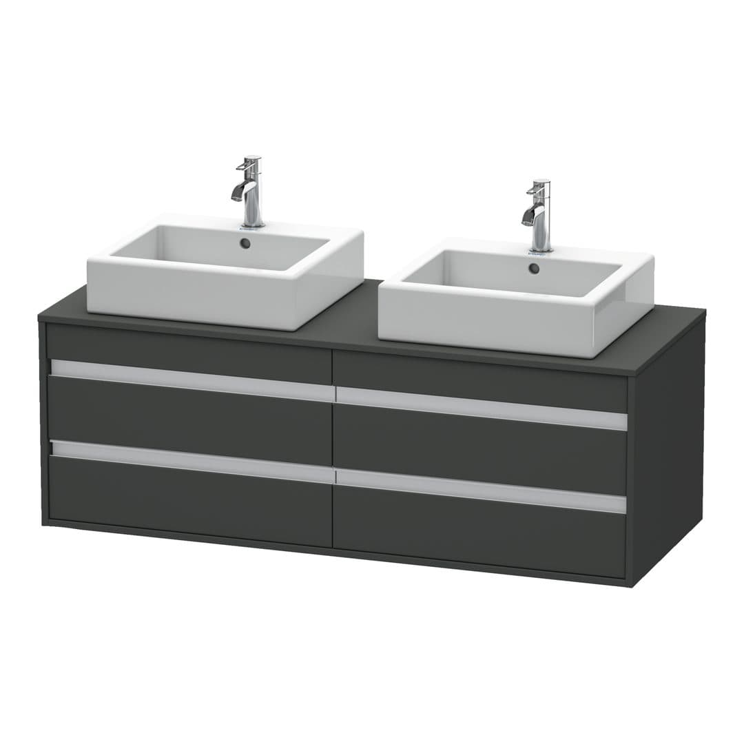 Duravit Ketho – Έπιπλο Νιπτήρα – 1400 mm, για κονσόλα, 4 συρτάρια, μοντέλο KT6657 – Graphite Matt, Decor (KT6657B4949)