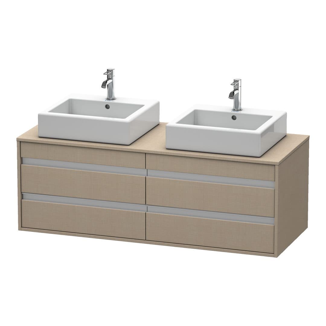 Duravit Ketho – Έπιπλο Νιπτήρα – 1400 mm, για κονσόλα, 4 συρτάρια, μοντέλο KT6657 – Linen Matt, Decor (KT6657B7575)