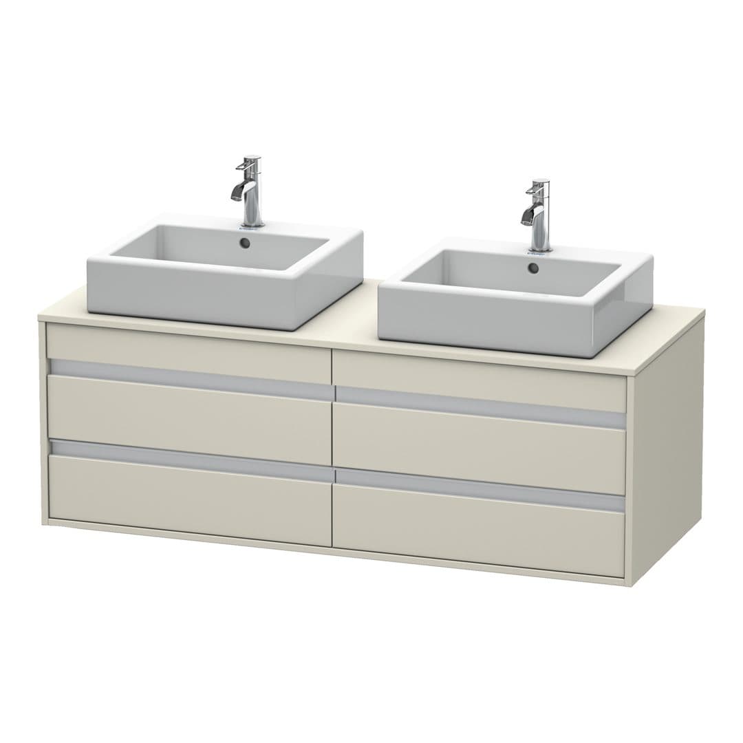 Duravit Ketho – Έπιπλο Νιπτήρα – 1400 mm, για κονσόλα, 4 συρτάρια, μοντέλο KT6657 – Taupe Matt, Decor (KT6657B9191)