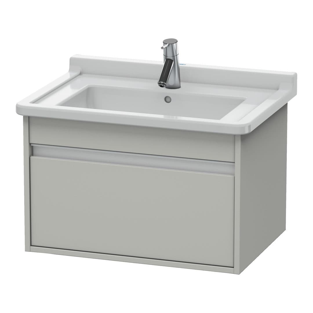 Duravit Ketho – Έπιπλο Νιπτήρα – 650 mm, 1 συρτάρι, νιπτήρας κέντρο, 650 x 455 x 410 mm – Concrete grey Matt, Decor (KT666300707)
