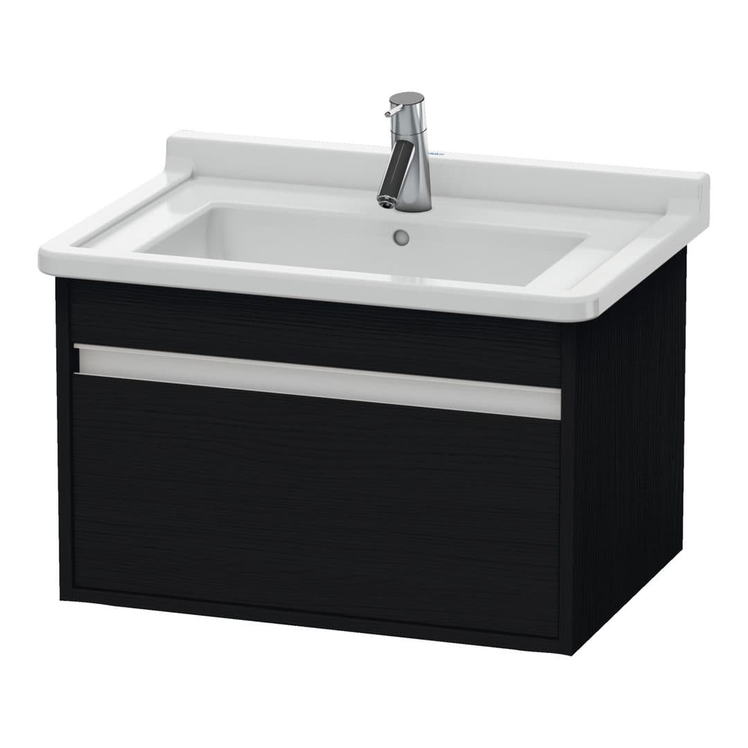 Duravit Ketho – Έπιπλο Νιπτήρα – 650 mm, 1 συρτάρι, νιπτήρας κέντρο, 650 x 455 x 410 mm – Black oak Matt, Decor (KT666301616)