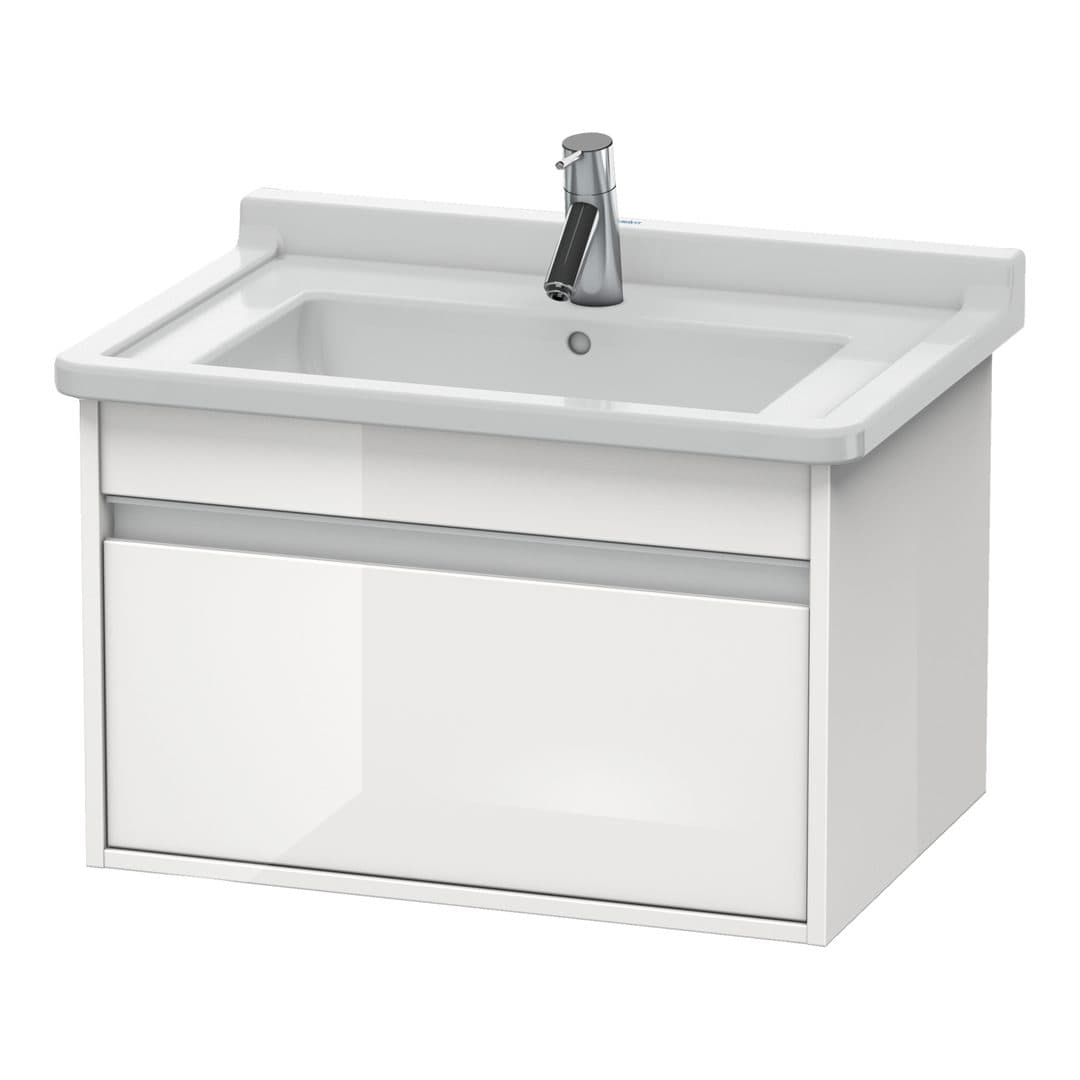 Duravit Ketho – Έπιπλο Νιπτήρα – 650 mm, 1 συρτάρι, νιπτήρας κέντρο, 650 x 455 x 410 mm – White High Gloss, Decor (KT666302222)