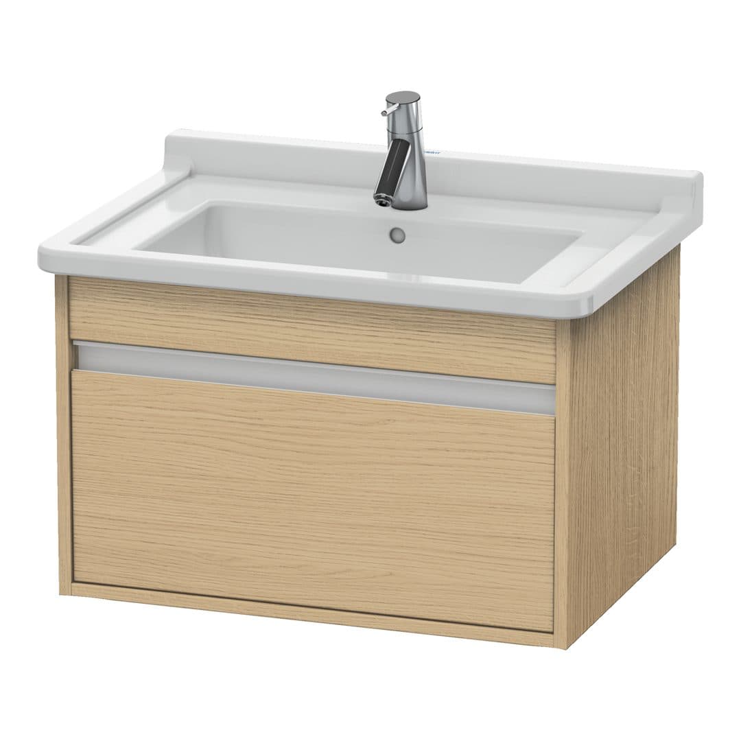 Duravit Ketho – Έπιπλο Νιπτήρα – 650 mm, 1 συρτάρι, νιπτήρας κέντρο, 650 x 455 x 410 mm – Natural oak, Decor (KT666303030)