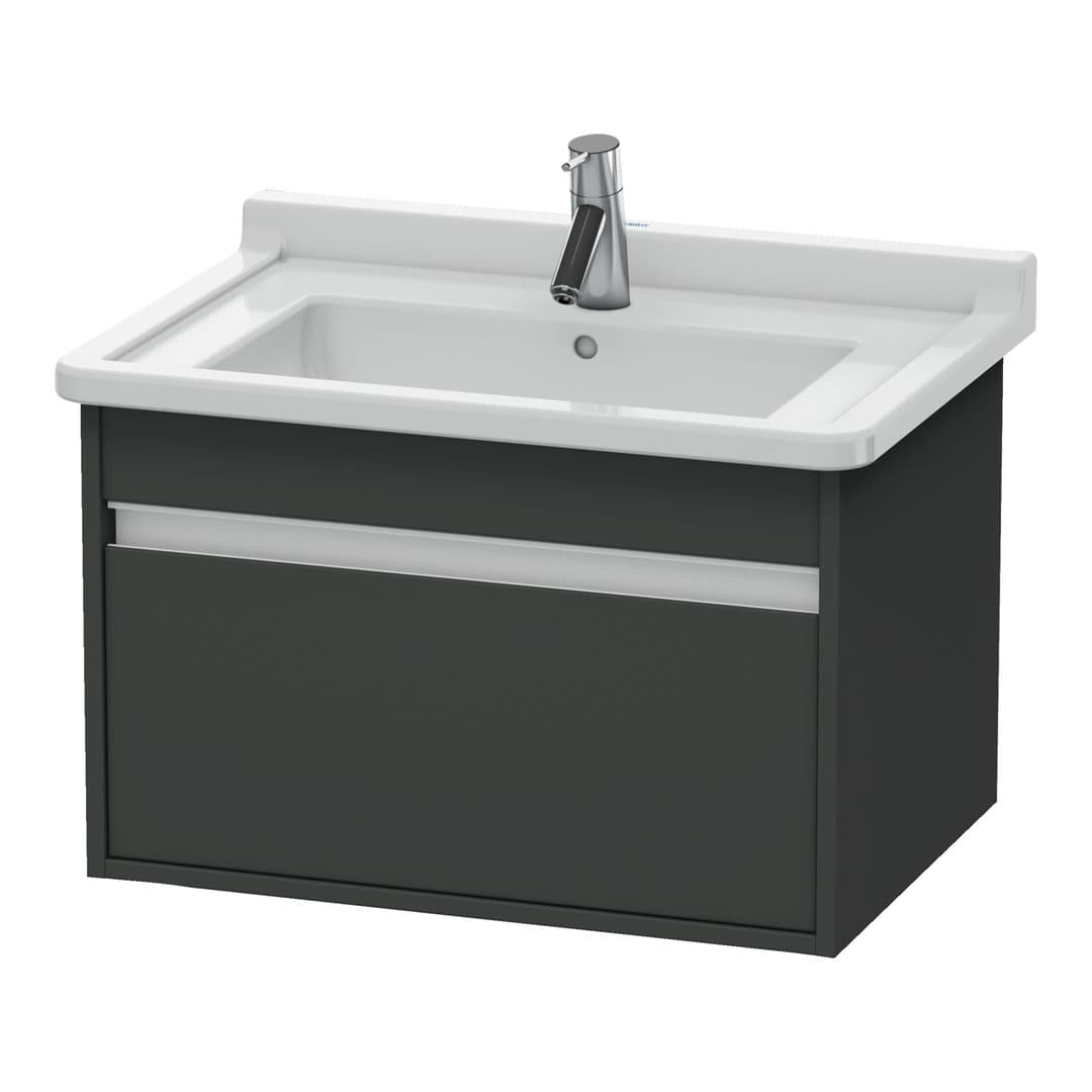 Duravit Ketho – Έπιπλο Νιπτήρα – 650 mm, 1 συρτάρι, νιπτήρας κέντρο, 650 x 455 x 410 mm – Graphite Matt, Decor (KT666304949)